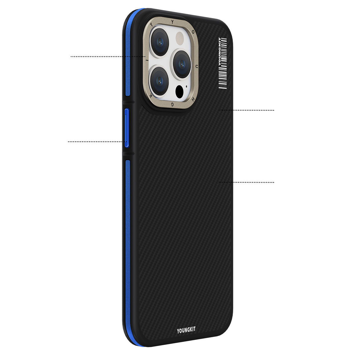 YoungKit 600D Kevlar iPhone 15 Pro Max Magsafe Şarj Özellikli Telefon Kılıfı - 8 YoungKit 600D Kevlar iPhone 15 Pro Max Magsafe Şarj Özellikli Telefon Kılıfı - 8